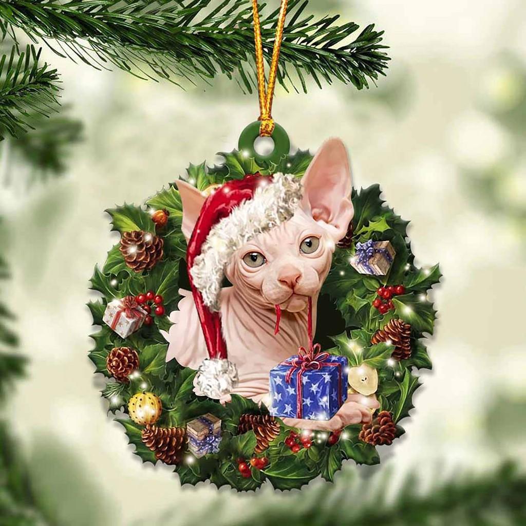 Cat Kawaii Playful Auto Hanging Ornament Colorful Christmas Tree Decor For Children