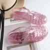 Heli Shark Summer Baotou Women's Sandals New Fashion Hollow Outer Wear Beach Women's Shoes Flat Heel Casual Flat Sandals