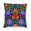 Mexikanischer Otomi Stickerei Kissenbezug Polyester Leinen Samt Bedruckt Reißverschluss Dekor Sofa Kissenbezug