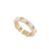Elegant Geometric Design Enamel Pearl Ring Adjustable Size For Fashionable Women