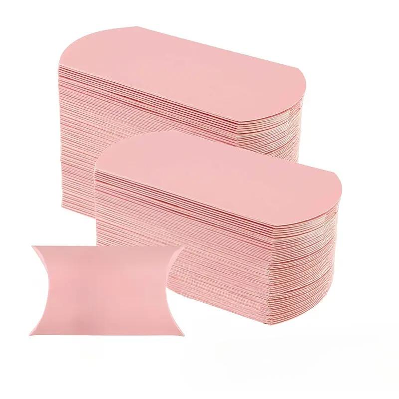 

50/100 шт. розовая бумажная коробка-подушка крафт-бумага конфеты ювелирные изделия свадьба день рождения вечеринка рождество хэллоуин подарочные упаковочные коробки 100PCS розовый