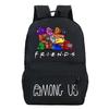 Among Us Game Merchandise Cartoon Print Student Bag + Oblique Span Bag + Shoulder Bag Combination