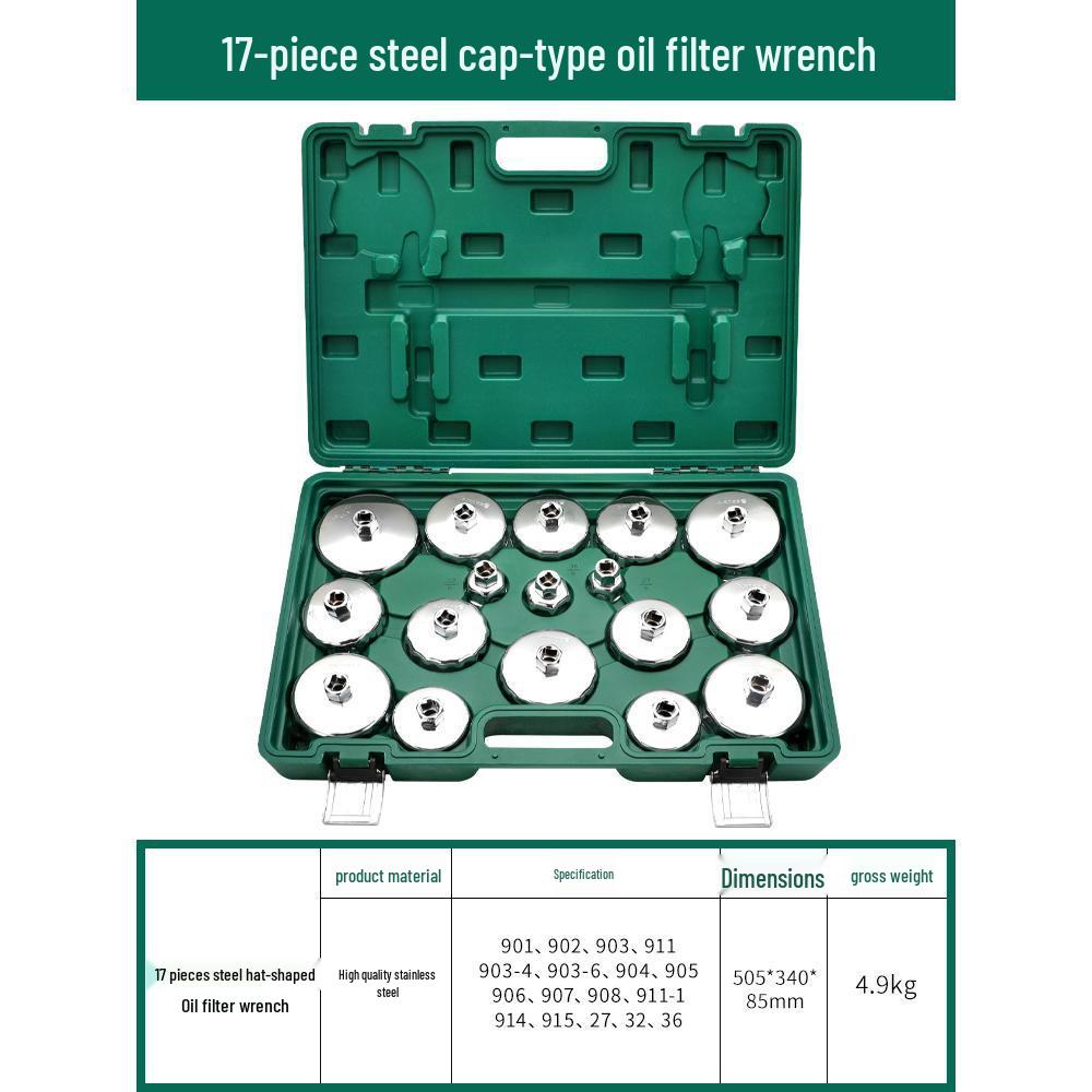 Steel Cartridge Oil Filter Wrench - Auto Repair Cap Tool