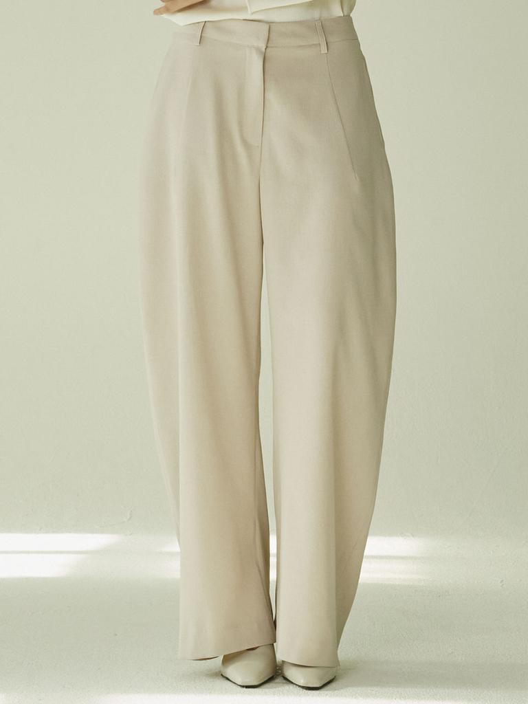 NOUVE Curved Tailoring Pants - Ash Beige