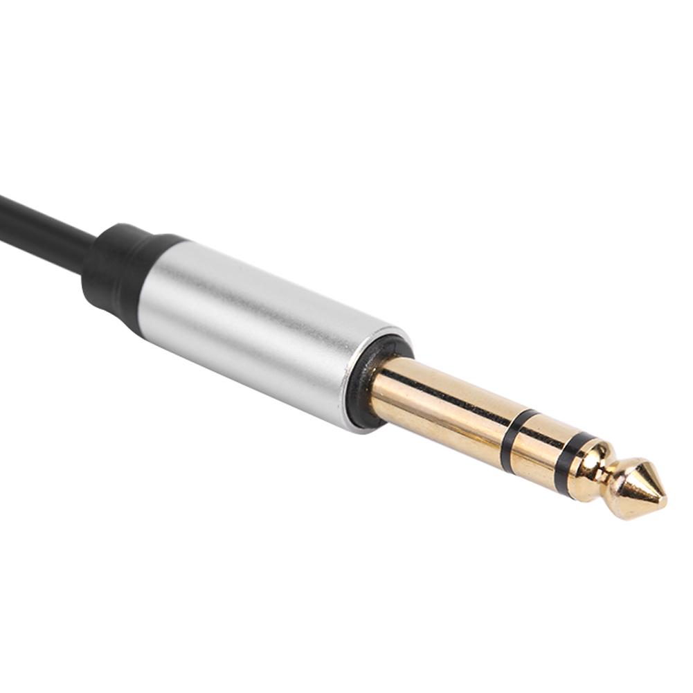 Black 3.5mm Jack Male to 6.35mm Plug Male TRS Headphone Adapter Converter Cable  Alloy Oxide Shell Beautiful and