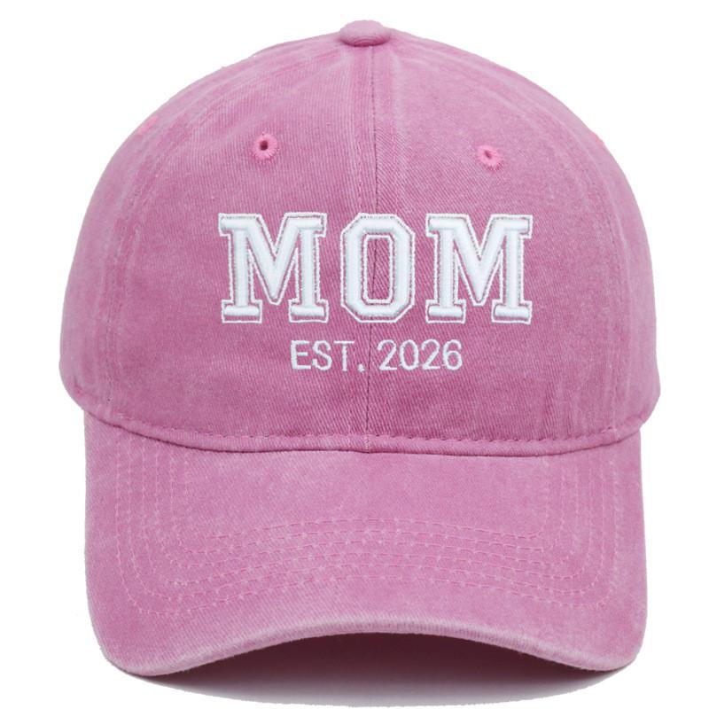 Dad Mom Waterwashed Cotton Baseball Cap With Embroidery For Casual Outdoor Wear