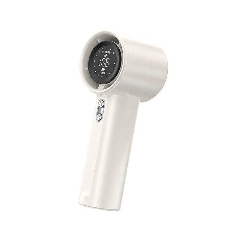 USB Rechargeable S001 Handheld Mini Fan: 100-Speed Digital Display, Powerful Turbo