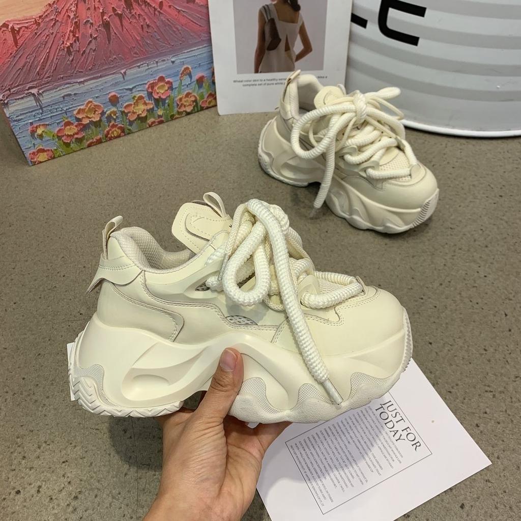 Daddy Shoes Girl 2025 New Autumn Platform Muffin Shoes Heightening Sports Shoes Ins Autumn and Winter Casual Running Shoes