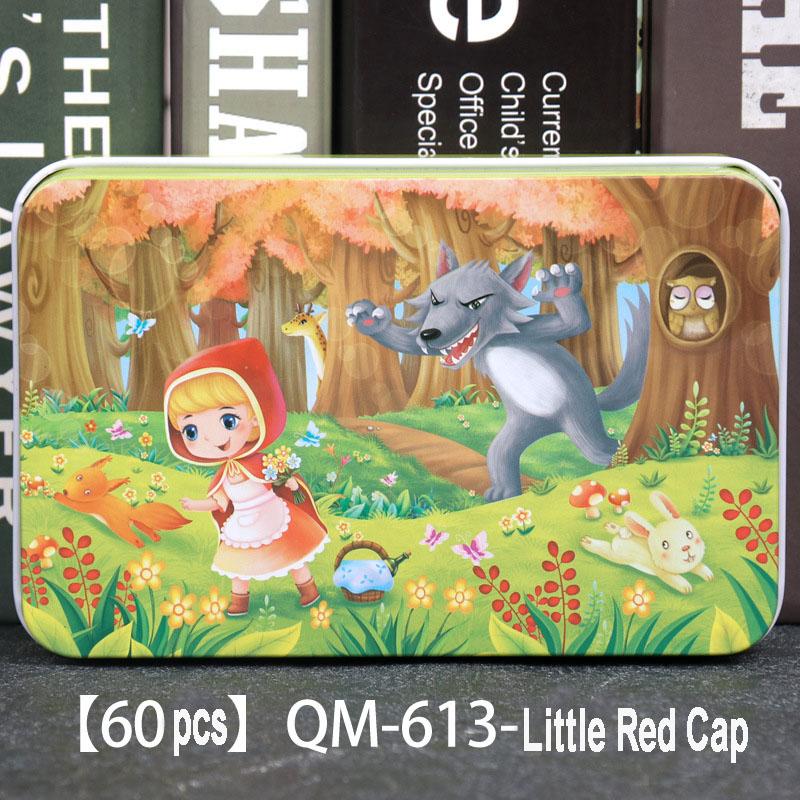 60pcs Wooden Jigsaw Puzzles 3D Cartoon Mermaid/Snow White/Cinderella/Princess/Helicopter/Hot Air Balloon Puzzles for Baby  Kids