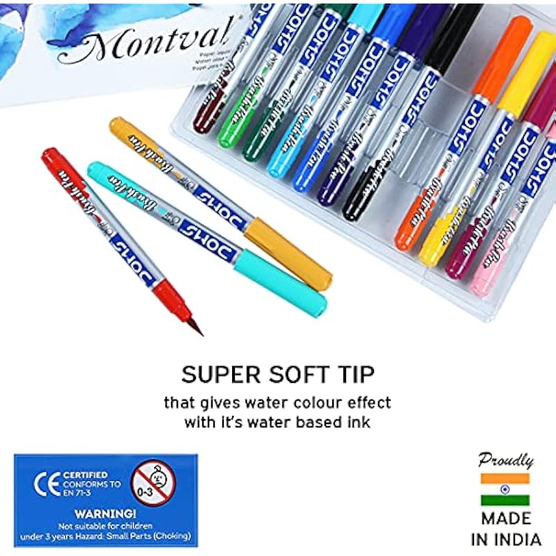 

DOMS 14 Shades Brush Pen Box Pack | Super Soft Tip With Brilliant Colors | Water Based Ink Which Gives Water Color Effec 1 count (Pack of 1)