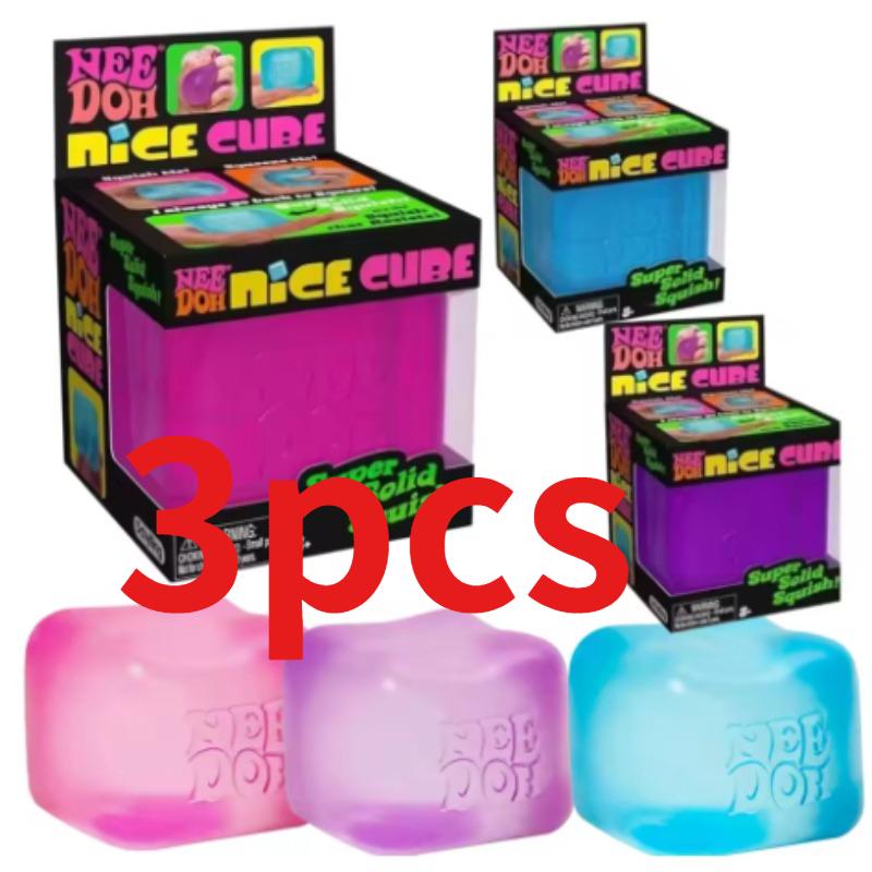 Frosted Ice Cube Shaped Fidget Toy Square Stress Relief Ball Squishy Squeeze Toys For Anxiety Adhd Stress Relief Gift For Adults