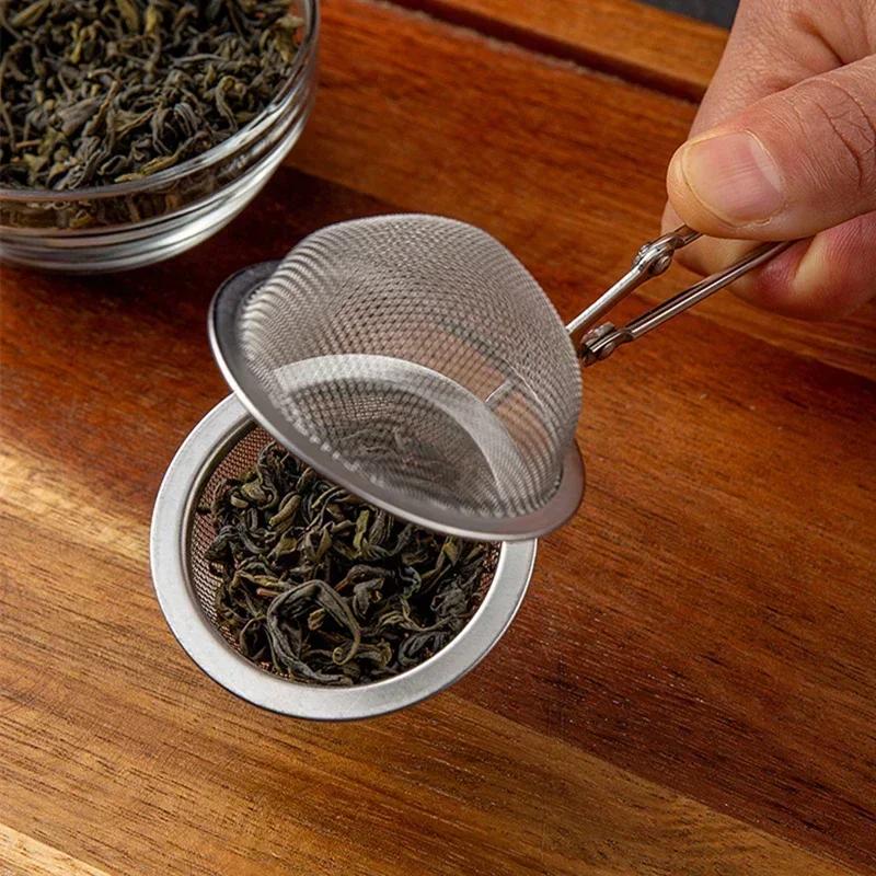 Practical Stainless Steel Tea Infuser Sphere Filter Ball Teaspoon Squeeze Creative Strainer Tea Drip Handle Seasoning Mesh