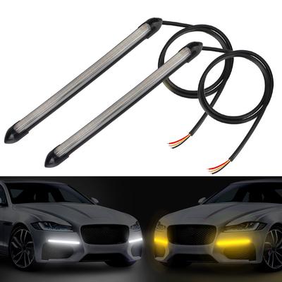 Auto Headlight Sequential Strip Car Streamer Flow Day Light Universal Car DRL Daytime Running Light Car Styling LED Turn Signal Light 2 Pcs/set