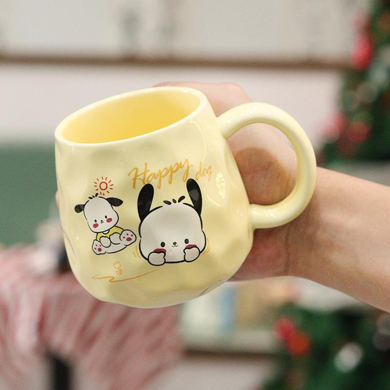 Cute Puppy Mug Gift Box Home Water Cup High-value Large Capacity Ceramic Cup with Cover Spoon