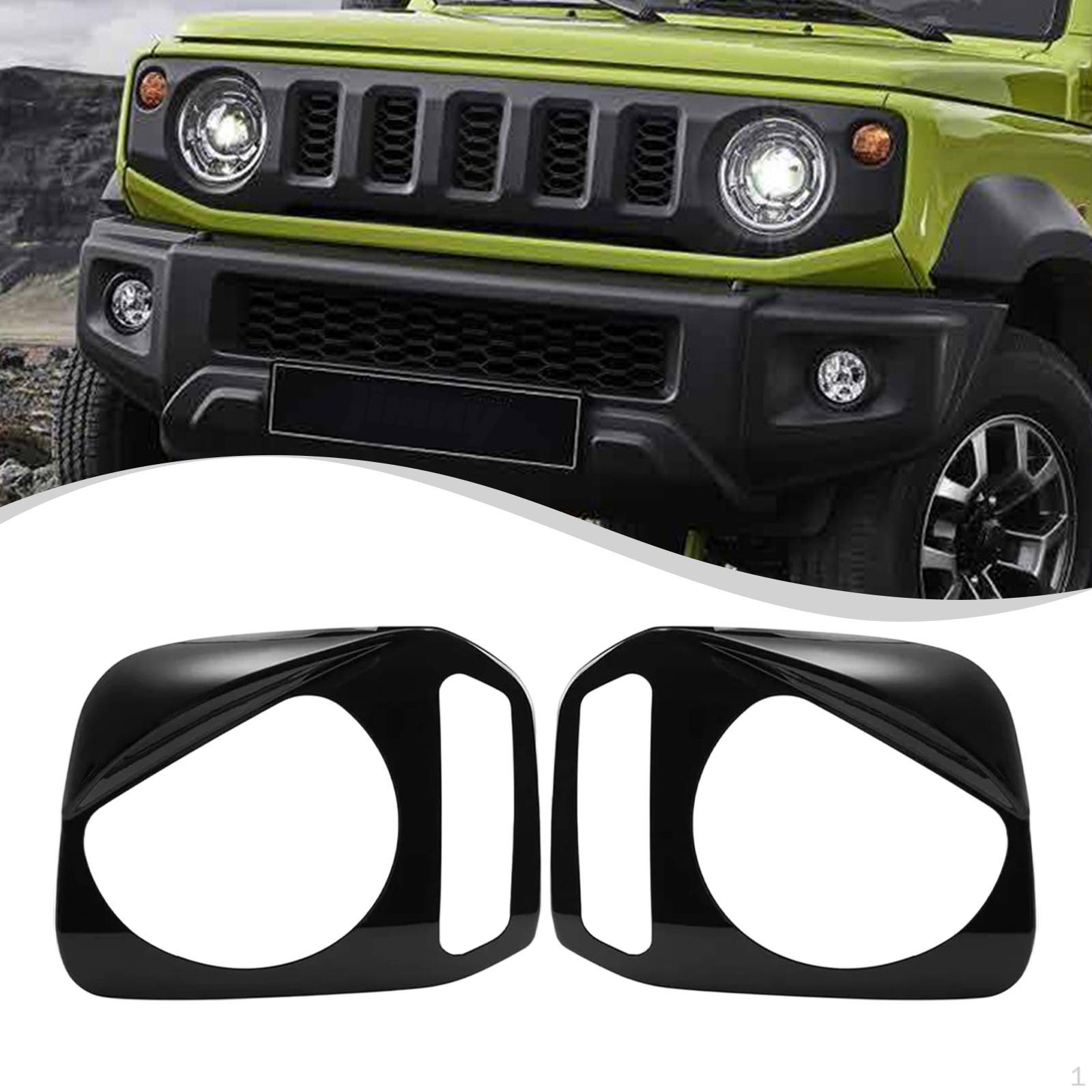 2 Pieces Front Headlight Bezels Trim Cover Replace Parts Decorative Auto Accessories High чёрный