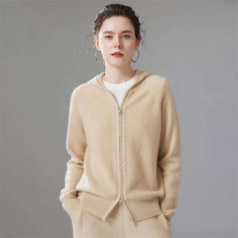 Fanzhen Women's Hooded Thick Cashmere Cardigan