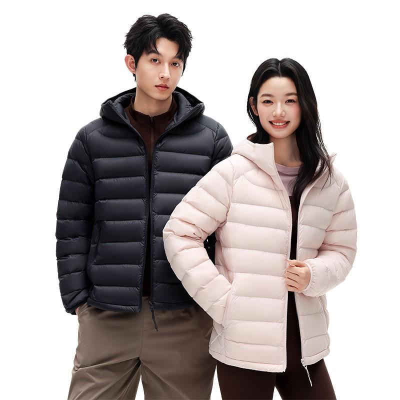Unisex 90% White Duck Down Winter Hooded Jacket Outdoor Water Resistant Warm Coat