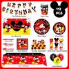 112 Pcs Cartoon Birthday Party Supplies, Cartoon Birthday Decorations and Party Tableware Set - Cartoon Birthday Plates Cups Napkins Banners Balloons