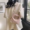 Pleated Handle INS Shoulder Bag PU Pendant Fashion Crossbody Bags Solid Color Hand Bag  Girls