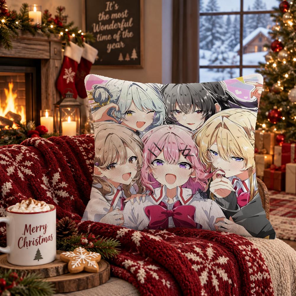 Anime Watanare Cushion Cover Cushion Cover Soft Plush Cushion Covers Fluffy Throw Pillow Cases For Sofa Bedroom