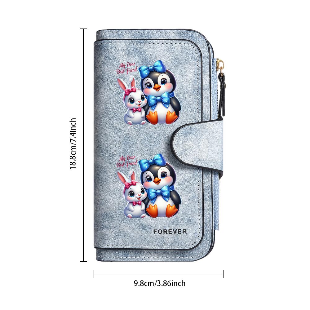 Cute Cartoon Printed Long Wallet PU Leather Multi Card Holder Fashion Women Casual Purse