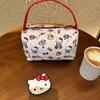 Cute Hello Kitty Portable 3D Cosmetic Bag Girly Kt Cat Travel Storage Bag Large Capacity Handbag Washing Bag Gift