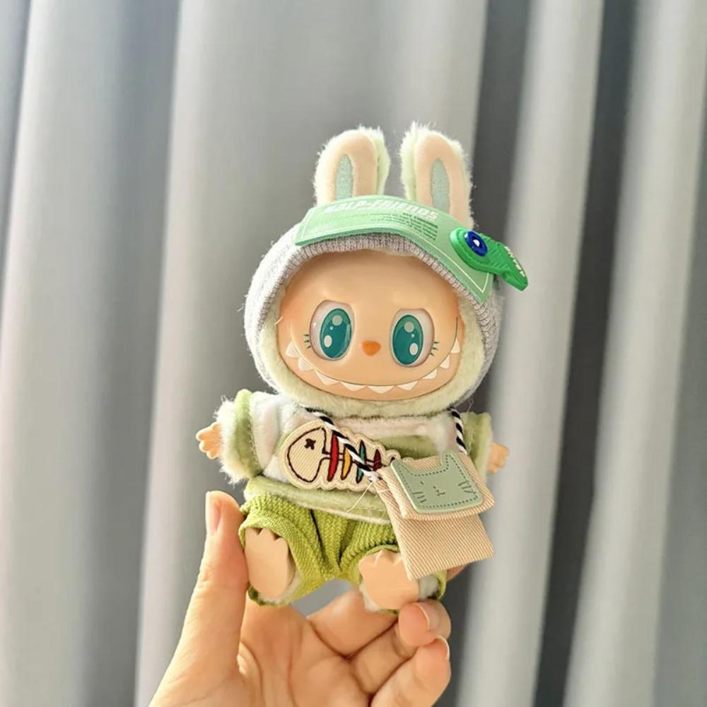 

17см Лабубу I II Куклы-айдолы Милая мини-плюшевая кукла Одежда для кукол Корея Kpop Exo Куклы-айдолы DIY Аксессуары Подарки Толстовка FEAR Набор no doll