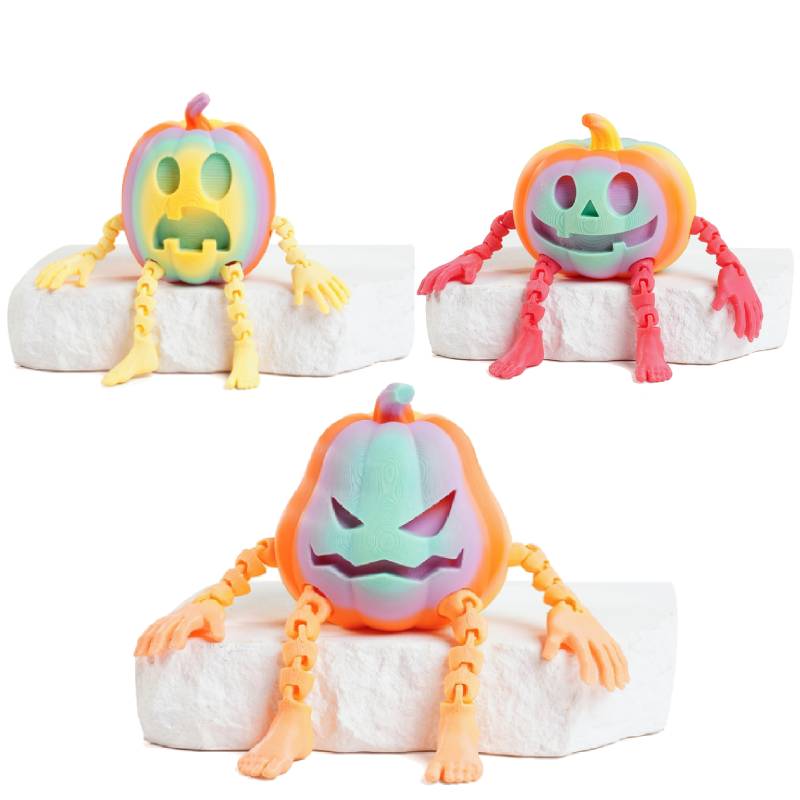 3D Printed Pumpkin Family Halloween Decoration Articulated 3D Printed Fidget Toy Movable Pumpkin Action Figure Desktop Ornaments