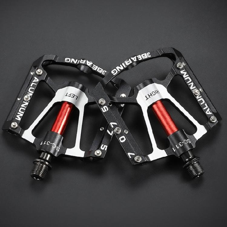 Nonslip Road Bicycles Pedals Aluminum Alloy Mountain Bicycles Pedals 3 Bearings Wide Flat Cycling Pedals Enduring