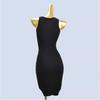Niche Small round Neck off-the-Shoulder off-Shoulder Sleeveless Vest Dress Slim fit Sheath Soft Comfortable Knitted Skirt Women clothes