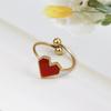 Fashion Stainless Steel Heart Shaped Rings For Women Classic Adjustable Size Gold Color Ring Wedding Party Jewelry