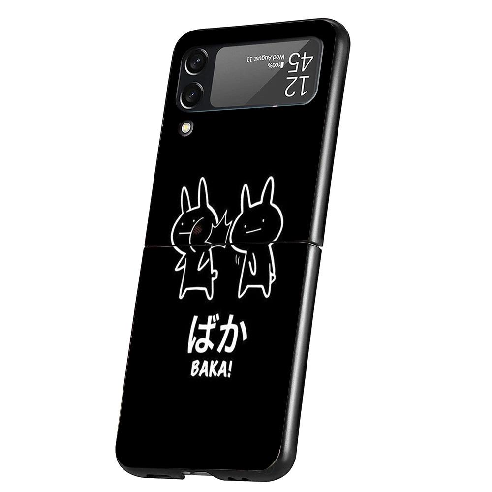 

Japanese Aesthetic Text Letter Case Phone Cover for Samsung Galaxy Z Flip 7 6 5 4 3 5G ZFlip7 ZFlip6 ZFlip5 ZFlip4 ZFlip3 Black Samsung Z Flip 6