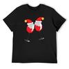 Two Glasses of Red Wine With Christmas Hat Funny Wine T-Shirt Boys Whites Funny Shirt Cotton Anime Figures Mens Graphic T-shirts