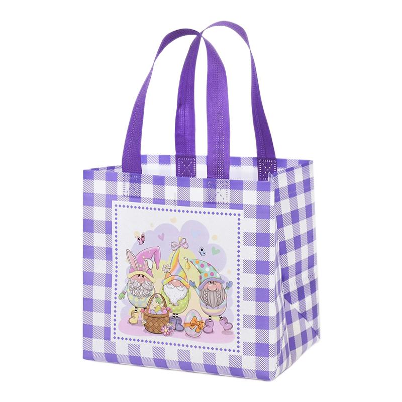 Easter Gift Bags Cute Rabbit Printed Candy Snack Tote Bag Non-Woven Egg Basket Non Woven Happy Easter Party Decoration Supplies