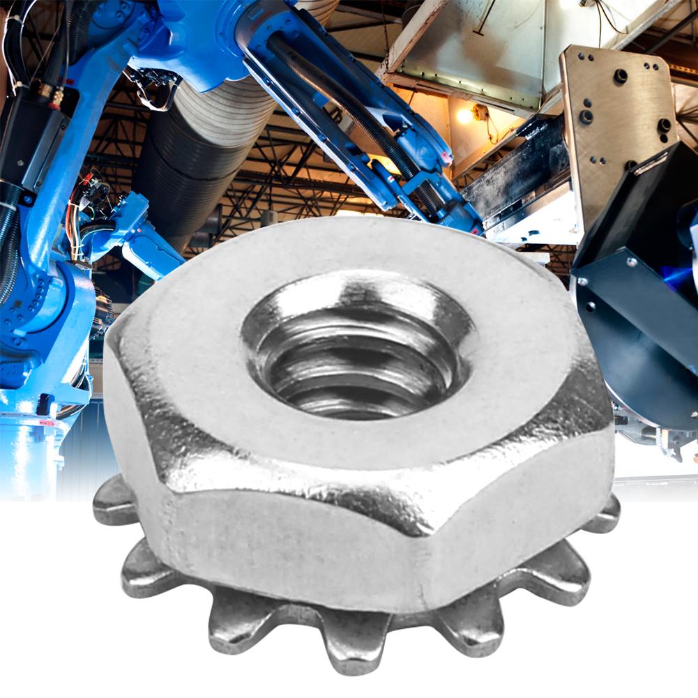 100Pcs Toothed Nut Steel with Star Washer 632 Thread Replacement Kits Industrial Robot Parts