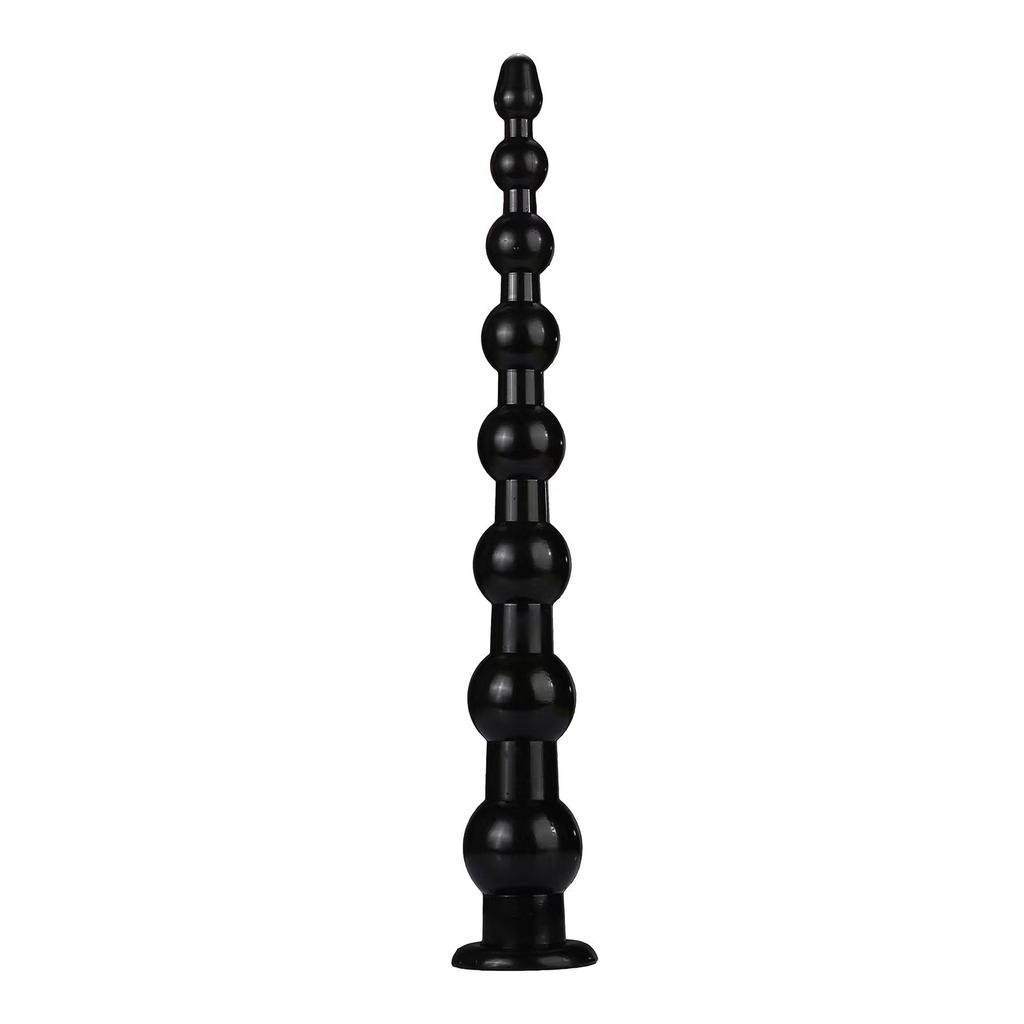 Super Long Dildo with Sucker Anal Plug Pull Bead Female Masturbator Sex Toy Big Dick PVC Strap On Cock Fisting