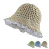 Lace Fisherman Hat Wide Brim Sunscreen Hat New Woven Hat  Seaside Beach