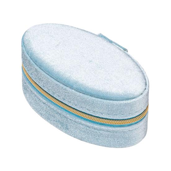 Mini Jewelry Box, Portable Velvet Zipper Jewelry Box, Compact Jewelry Storage Case for Travel, Engagement, Wedding