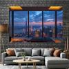 2D Shanghai Oriental Pearl Night View Backdrop for Studio & Home Decor