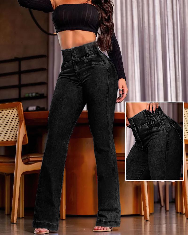 High-Waist Stretch Slimming Flared Hip-Lifting Jeans 2025 Trendsetter