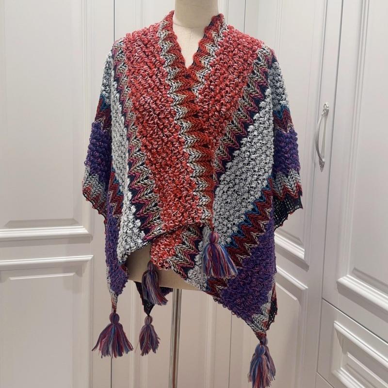 Yunnan Lijiang Mohair Shawl Travel Wear Cloak Thickened Air Conditioning Room Tassel Cloak Scarf Women