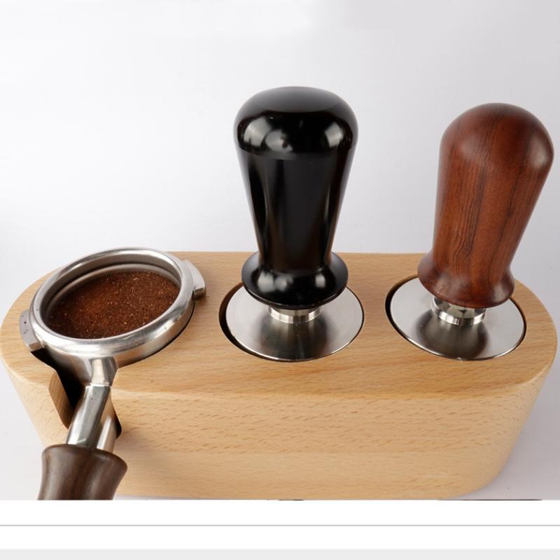 Kalibrierter Espresso-Kaffee-Tamper 30 lb Federbelasteter Elastischer Kaffee-Tamper Aluminium/Holz Edelstahl Kaffeepulver-Hammer