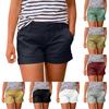 Women's Fashionable Loose-Fit Wide-Leg Cotton-Linen Casual Shorts