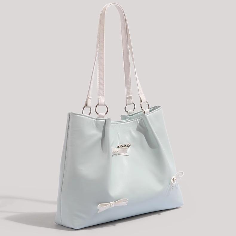 Bow Bag Casual Commuter Women'S Bag Dopamine Large Capacity Shoulder Bag Fashion Tote Bag Women