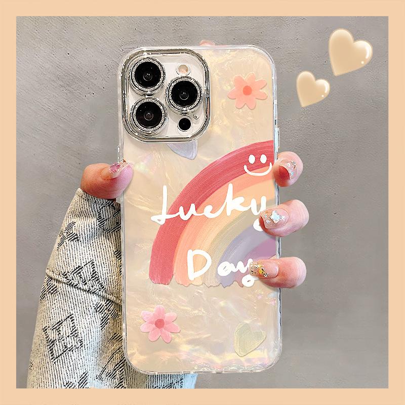Rainbow Flowers Are Suitable for Apple 16promax Phone Cases. 13. Fine-hole Shell Pattern 15. High-end Feel 14. Niche 12. Women