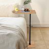 C-Shaped Side Table – Adjustable Height Bamboo & Iron Sofa Table with 360° Rotation – 88 lbs Load Capacity – Natural Wood & Black