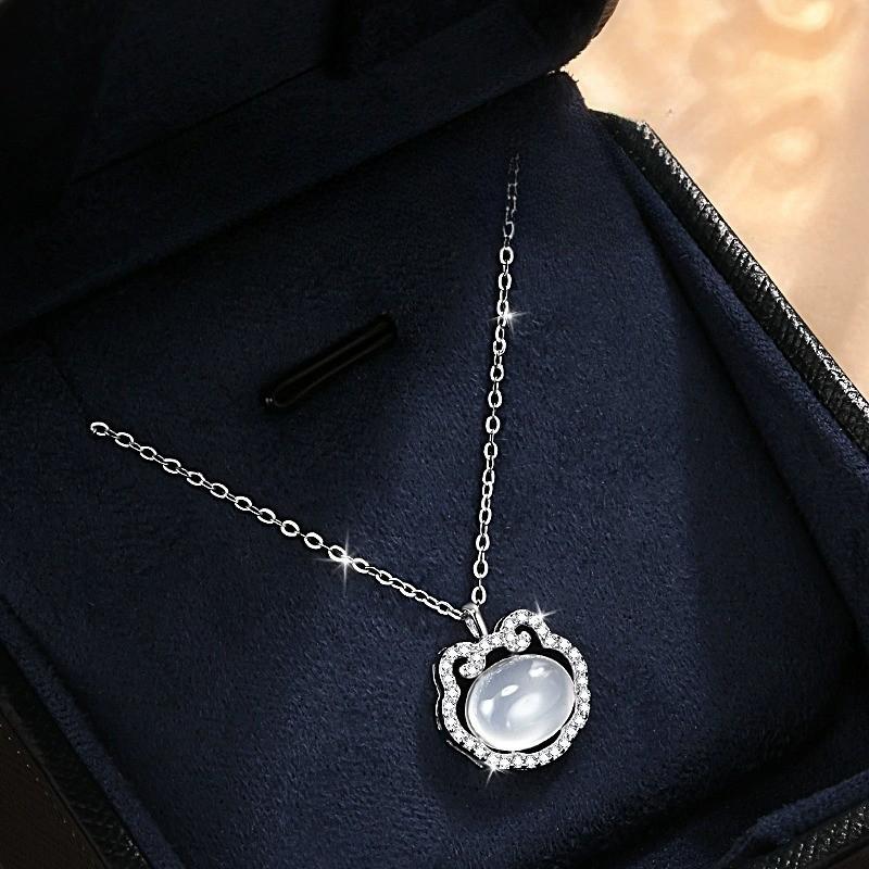 

Ожерелье Ping An Lock Xiangyun, женский замок долголетия, светлый, роскошный, нишевый дизайн, подарок на День святого Валентина для девушки