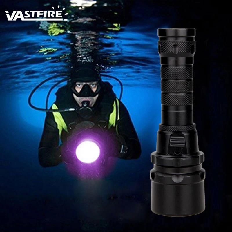 395nm UV Tauchlampe D2 Tauchen Lila Licht UV Tauchen Lila Licht Unterwasser Ultraviolette Laterne Tauchen Wasserdichte Taschenlampe
