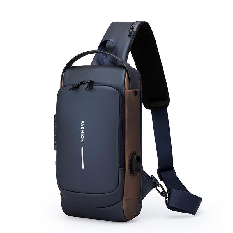 

New Multifunctional Password Lock Chest Bag Anti-theft Outdoor Leisure Diagonal Cross Bag Unisex Simple Shoulder Bag