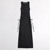 Women's 3 Piece Bikini Set New Solid Color Sexy Sheer Mesh Sleeveless High Slit Tie Side Maxi Cover Up Summer Beach Spa Swimwear